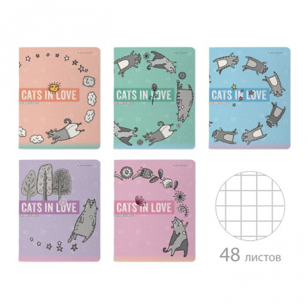 7-48-1230 ТЕТРАДЬ 48Л. "CATS IN LOVE" - КОЛОРЛОН ВТД Новосибирск