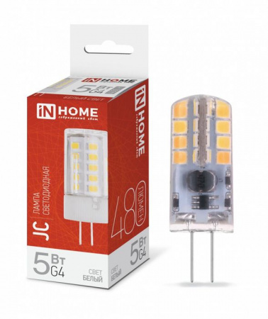 Лампа сд LED-JC 5Вт 12В G4 4000К 480Лм IN HOME - КОЛОРЛОН ВТД Новосибирск