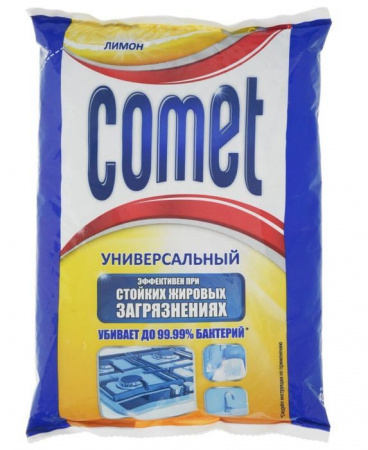 Comet "Лимон с хлоринолом", универсальный, 400 г Порошок чистящий - КОЛОРЛОН ВТД Новосибирск