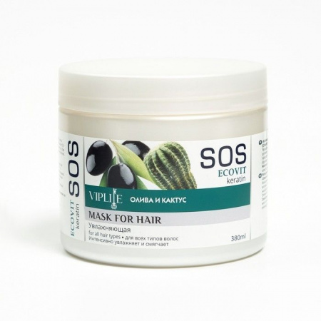 Loren+ (ECOandVIT) SOS Маска д/волос 380мл Увлажняющая/Олива+Кактус - КОЛОРЛОН ВТД Новосибирск