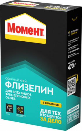 Обойный клей Момент Флизелин (470г) - КОЛОРЛОН ВТД Новосибирск