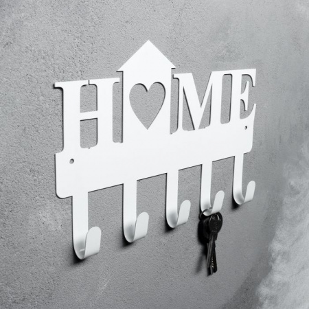 Ключница металлическая "HOME" 25см белая   3865254 - КОЛОРЛОН ВТД Новосибирск