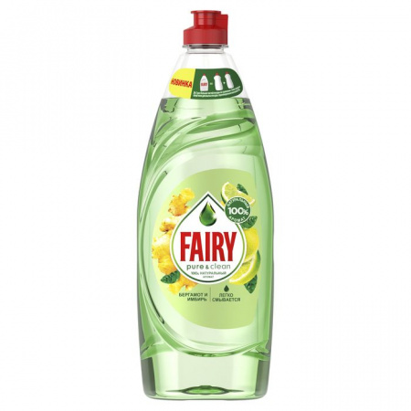 FAIRY Средство для мытья посуды Pure & Clean Бергамот и Имбирь 650мл * - КОЛОРЛОН ВТД Новосибирск