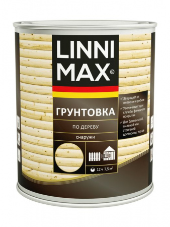 Лессирующий антисептик LINNIMAX Грунтовка по дереву 9 л - КОЛОРЛОН ВТД Новосибирск