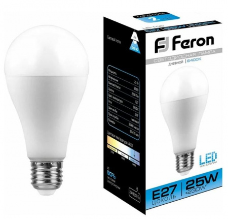 25W 230V E27 6400K A65, LB-100 Feron - КОЛОРЛОН ВТД Новосибирск