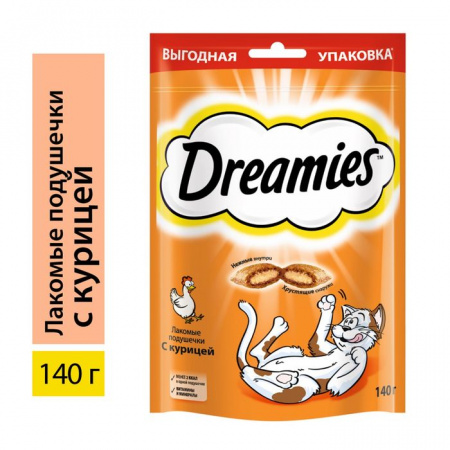 140Г ЛАКОМТСВА DREAMIES ДЛЯ КОШЕК C КУРИЦЕЙ  558850 - КОЛОРЛОН ВТД Новосибирск