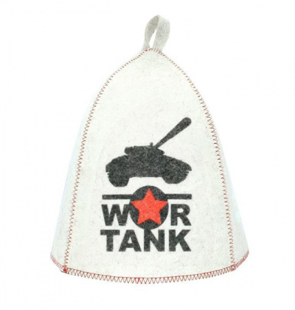 ***Б40268 Шапка банная "Wor Tank" принт, войлок бел. - КОЛОРЛОН ВТД Новосибирск