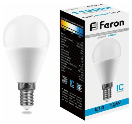 13W 230V E14 6400K G45, LB-950 Feron - КОЛОРЛОН ВТД Новосибирск