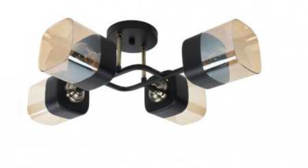 ***Люстра AURA TESO-BL-4E27 540x430x150 черный, золото - КОЛОРЛОН ВТД Новосибирск
