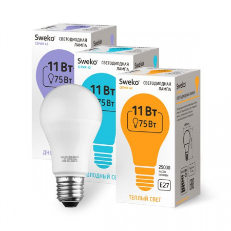 13W Led Sweko 42LED-A60-13W-230-6500K-E27 - КОЛОРЛОН ВТД Новосибирск