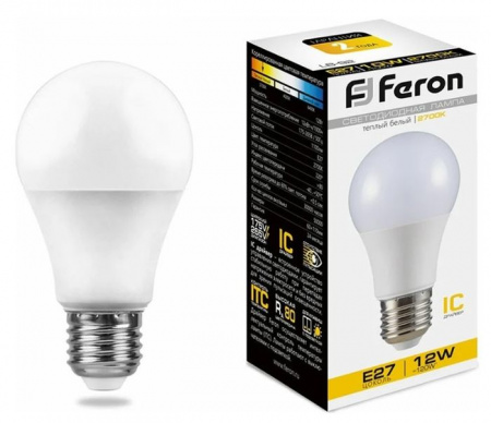 12W 230V E27 2700K A60, LB-93 Feron - КОЛОРЛОН ВТД Новосибирск