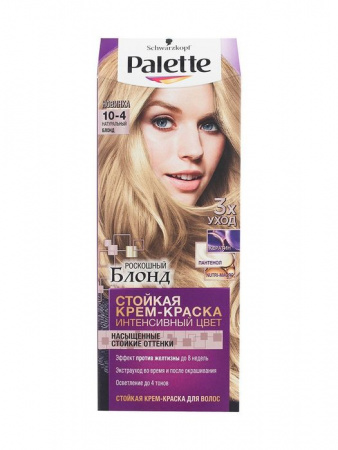 Palette 10-4 Натуральный блонд  Стойкая крем-краска - КОЛОРЛОН ВТД Новосибирск