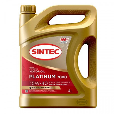 Масло моторное Sintec Платинум 7000 5W40 SN/CF 4л синт - КОЛОРЛОН ВТД Новосибирск