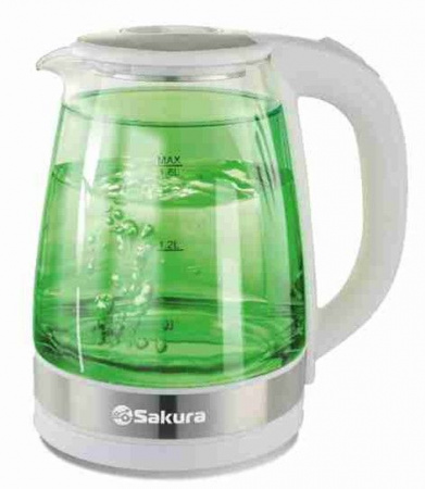 SAKURA Чайник электр SA-2744GR (1.8) стекл двухслойн подсв - КОЛОРЛОН ВТД Новосибирск