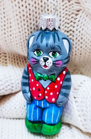 Ёлочное украшение "Котик", в подарочной упаковке, h-9 см - КОЛОРЛОН ВТД Новосибирск