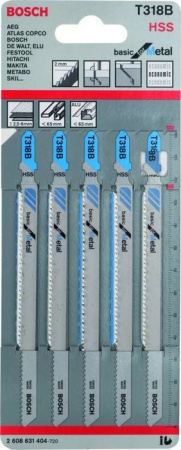 BOSCH 5 ЛОБЗИКОВЫХ ПИЛОК T 318 В, HSS 2608631404 - КОЛОРЛОН ВТД Новосибирск