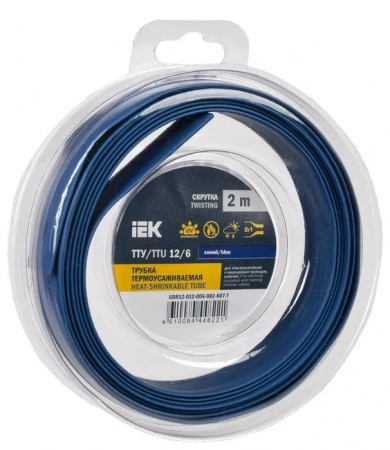 Трубка ТУТ нг-LS 12/6 синяя (2м) IEK - КОЛОРЛОН ВТД Новосибирск