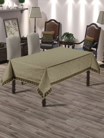 Скатерть DO&CO c гипюром 160x220 КДК (капучино) - КОЛОРЛОН ВТД Новосибирск