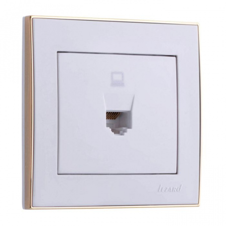 703-0226-139 Rain Розетка ПК Cat5e белый/золото - КОЛОРЛОН ВТД Новосибирск