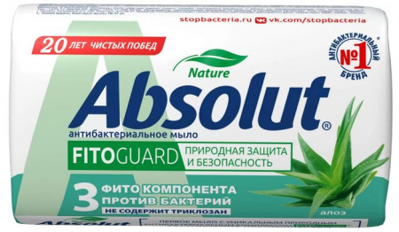 мыло туал Абсолют антибакт Nature Алоэ 90гр/Сам/72x6 - КОЛОРЛОН ВТД Новосибирск