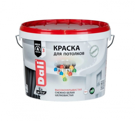 "DALI" краска акриловая для потолков - 9л. - КОЛОРЛОН ВТД Новосибирск