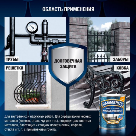 Краска Hammerite молотковая RAL7042 Серая 0,75л - КОЛОРЛОН ВТД Новосибирск