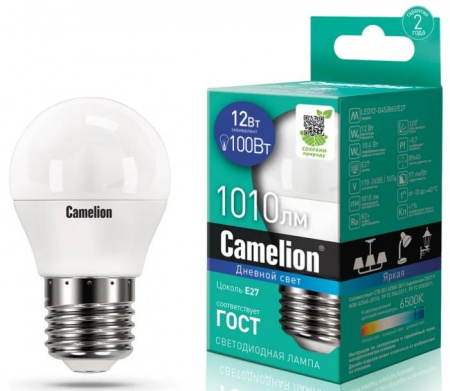 12W Camelion LED G45 12/865/E27 /12Вт 220В/ - КОЛОРЛОН ВТД Новосибирск