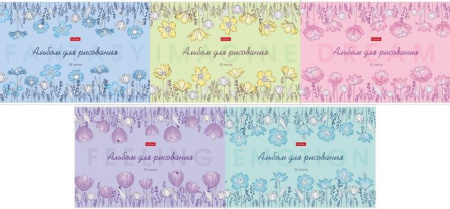 32А4тВ АЛЬБОМ для рисования 32л А4ф  тиснение серия -Wonderful Flowers- - КОЛОРЛОН ВТД Новосибирск