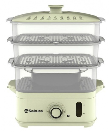 SAKURA Пароварка SA-7217W 3ч (14,0л) 900Вт бел - КОЛОРЛОН ВТД Новосибирск