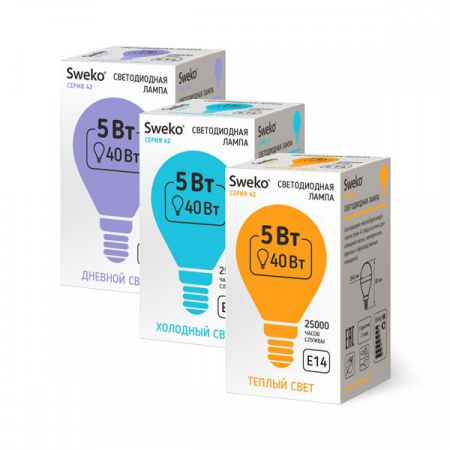 5W Led Sweko 38541 42LED-G45-6500K-E14 Лампа - КОЛОРЛОН ВТД Новосибирск