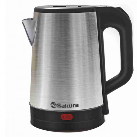 SAKURA Чайник электр SA-2167BK (1.8) нерж+черн д - КОЛОРЛОН ВТД Новосибирск