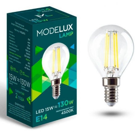 15W MODELUX ML2873- G45-15W-Е14-4500 clear - КОЛОРЛОН ВТД Новосибирск