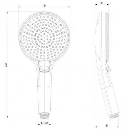 ***LM8126C Лейка душевая круглая 3-функциональная Ø12,4х26см, пластик/хром(582) - КОЛОРЛОН ВТД Новосибирск