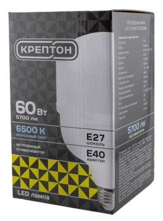 Лампа КРЕПТОН LED T120 60W E27/E40 6500K - КОЛОРЛОН ВТД Новосибирск