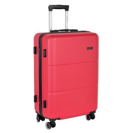Р612 (3-ой) красный Red (24") пластик ABS чемодан средний - КОЛОРЛОН ВТД Новосибирск