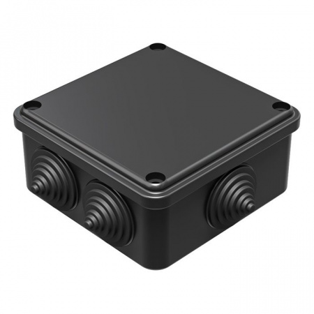 GreenEl Распред коробка 100х100х50мм открытой установки чёрная IP55 GE41234-05 - КОЛОРЛОН ВТД Новосибирск