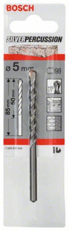 BOSCH ProfessionalСВЕРЛО БЕТОН 5Х85 мм SILVER PERCUSSION 2608597658 - КОЛОРЛОН ВТД Новосибирск