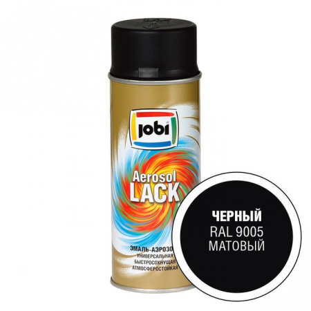 JOBI Эмаль аэрозольная матовая черная RAL 9005 (520мл / 270гр; 12шт) - КОЛОРЛОН ВТД Новосибирск