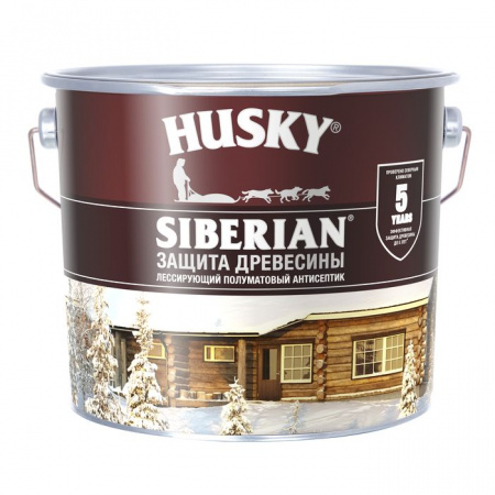 HUSKY SIBERIAN Антисептик полуматовый тиковое дерево (2,7л; 3шт) - КОЛОРЛОН ВТД Новосибирск