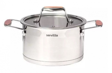 Sr0116  Кастрюля с крышкой Servitta 3,3  литра серия Quadro - КОЛОРЛОН ВТД Новосибирск