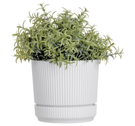СТРИП Кашпо  165х165мм 0,9л со вставкой Белый М 3249 - КОЛОРЛОН ВТД Новосибирск