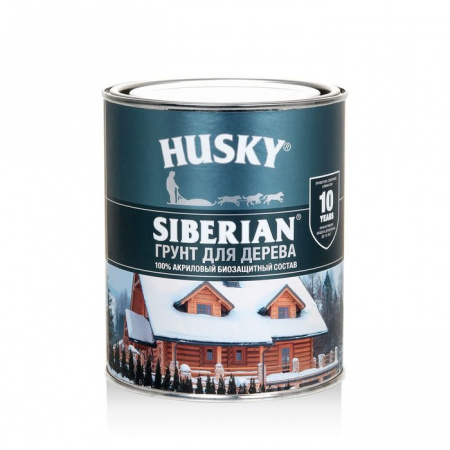 HUSKY SIBERIAN 100% акриловый биозащитный грунт для дерева (0,9л; 6шт) - КОЛОРЛОН ВТД Новосибирск