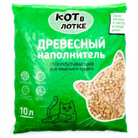 КОТ в лотке наполнитель древесный 10 л - КОЛОРЛОН ВТД Новосибирск