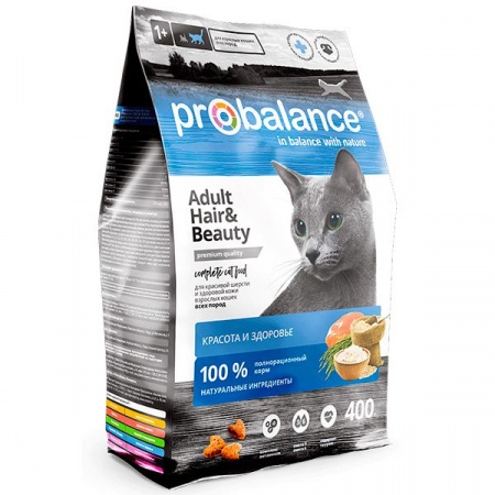 ProBalance корм сух.д/кошек 400г Hair&Beauty - КОЛОРЛОН ВТД Новосибирск