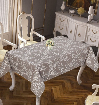 Скатерть DO&CO броде жаккард 160х220 BASAK (коричневый) - КОЛОРЛОН ВТД Новосибирск