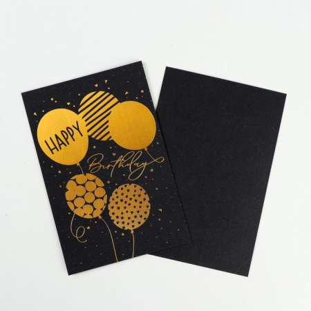 Открытка на черном крафте Happy Birthday, 10 х 15 см   4822246 - КОЛОРЛОН ВТД Новосибирск