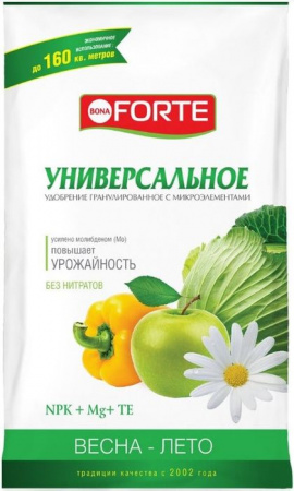 Удобрение Универс. весна/лето гранулы 1.0кг Bona Forte - КОЛОРЛОН ВТД Новосибирск