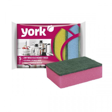 Губка д/посуды YORK maxi (5шт)   Y3004 - КОЛОРЛОН ВТД Новосибирск