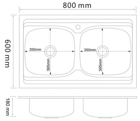 Мойка для кухни РМС MG6-8060-2 Накладная глянцевая - КОЛОРЛОН ВТД Новосибирск