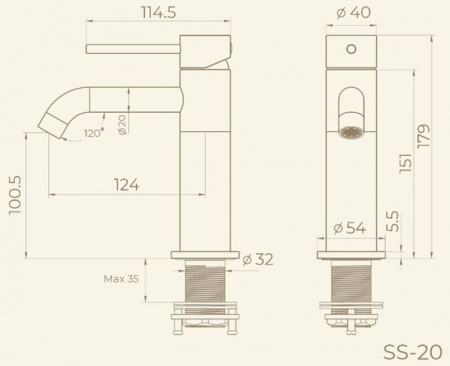 Смеситель Для Раковины Knotlor Ss-20/Gm - КОЛОРЛОН ВТД Новосибирск